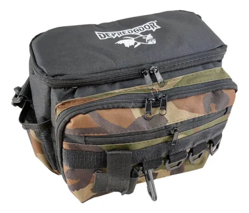Bolso De Pesca Depredador con gaveteros camuflado