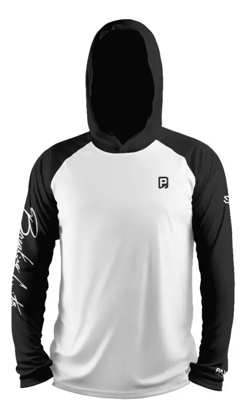 Remera Payo Con Capucha - Blanca y negra