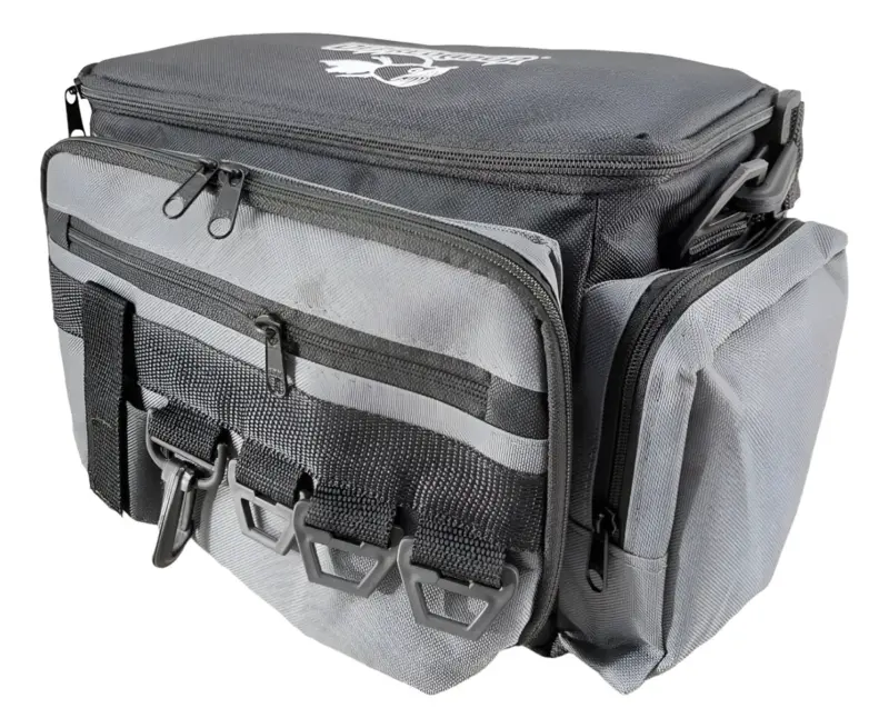 Bolso De Pesca Depredador con gaveteros negro y gris