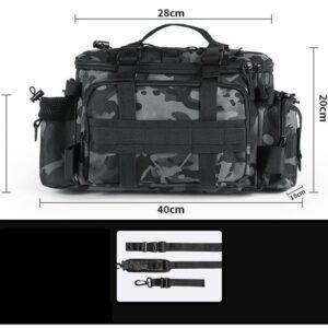 camuflado1 Bolso Mediano Pesca Triple Capa Reforzado Negro-gris-camu